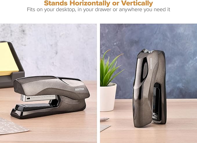 Bostitch Office Heavy Duty 40 Sheet Stapler, Small Stapler Size, Fits into The Palm of Your Hand, Black Chrome (B275-BLKCH)