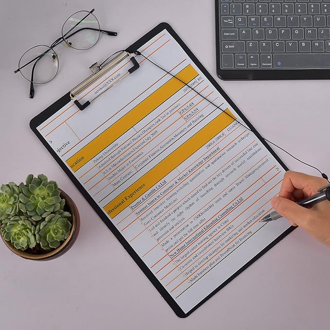 2 Pack Magnetic Clipboards with Pen Attached Black Clip Board with Low Profile Letter Size Clipboards 9X 12.5 Inch Standard Clip for Refrigerator Office Classroom Home Factory