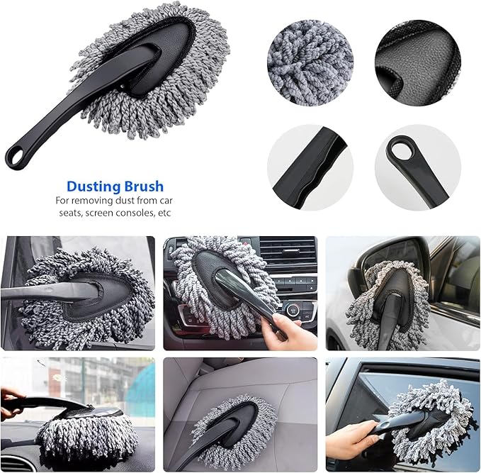 Premium Car Cleaning Kit with Bag - Professional Car Washing & Car Detailing Set, Includes Car Wash Mitts, A Game-Changing Microfibre Drying Towel, Waffle Cloths & Trio Of Brushes For A Deep Clean