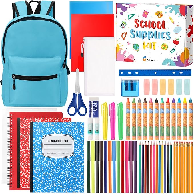 79 Pcs Christmas Gift Box for K-5 Elementary Middle Kit Bundle Bulk Essential for Operation Charity Xmas Gift(Blue)