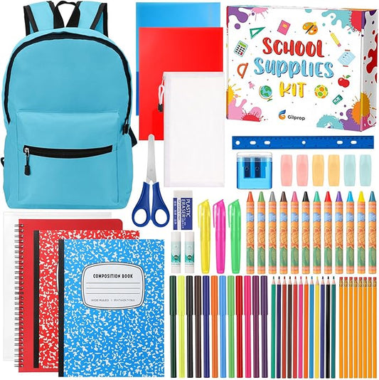 79 Pcs Christmas Gift Box for K-5 Elementary Middle Kit Bundle Bulk Essential for Operation Charity Xmas Gift(Blue)