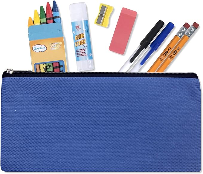 Trail maker Bulk Pencil Case Bags Bundle with Zipper for Kids, School, Offices | Colorful Pencil Pouches in Bulk Packs