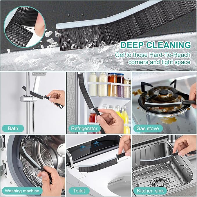 Crevice Cleaning Brush,New Multifunctional Gap Cleaning Brush Tool,Thin Scrub Brush Hard-Bristled Gap Scrub Brush for Bathroom Kitchen Tiles Window Door Slots(5pcs)
