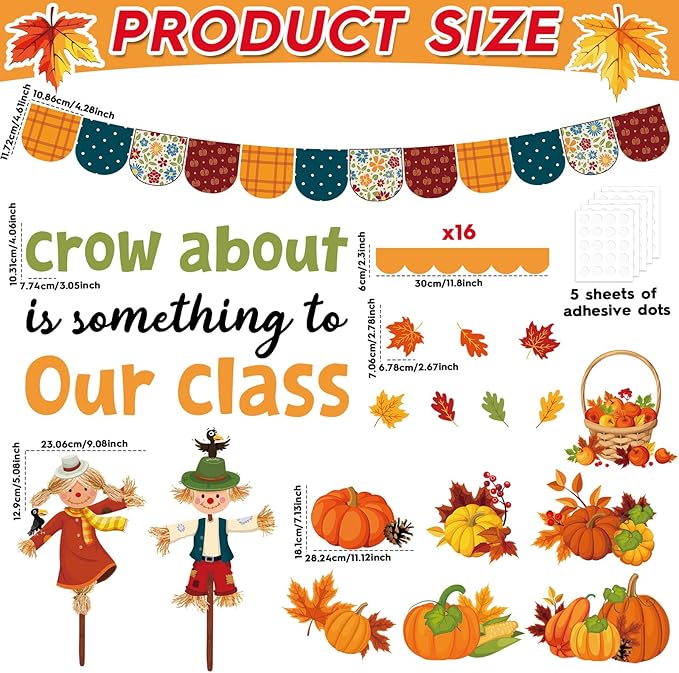 Fall Thanksgiving Bulletin Board Decorations Scarecrow Bulletin Board Decorations Set Autumn Pumpkin Crow About Paper Cutouts for Fall Thanksgiving Home School Classroom Chalkboard Wall Decor 55 Pcs