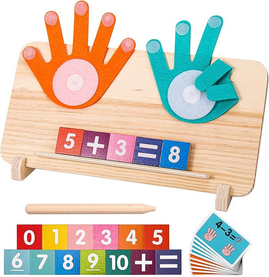 2 in 1 Montessori Toys for 2+ year old,Math Games for Kids 5-7,Math Manipulatives Preschool Learning Activities Kindergarten Classroom Must Haves Number Blocks Educational Toys for Toddlers 3 4 5 6 7