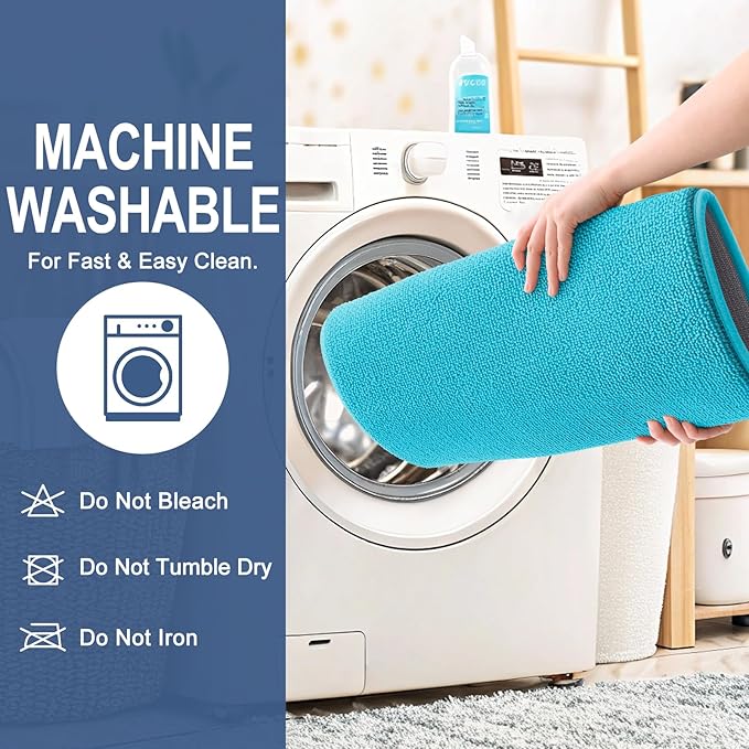 OLANLY Thick Memory Foam Bath Mat Rug 36x24, Extra Soft Absorbent Bathroom Rug, Quick Dry Bath Mats, Non-Slip, Machine Washable Carpet for Bathroom, Tub and Shower, Home Decor Accessories, Aqua Sky