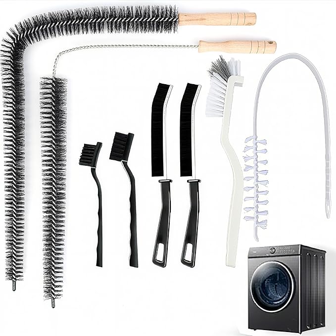 8 Pack Washing Machine Cleaner Brush, Dryer Cleaning Brush, Crevice Cleaning Brush for Bathroom, Shower, Kitchen, Cup,Tile, Tub, Sink-Ideal and Aractical Household Cleaning Tool Set