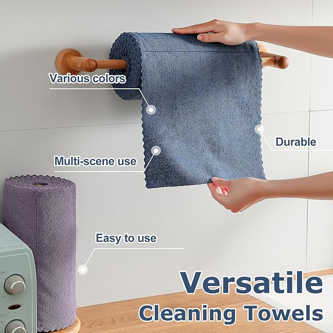 Jessy Home 80 Pack Microfiber Cleaning Cloth Roll Reusable Paper Towels 12"x12" Tear Away Cloth, Microfiber Towels for Cars, Wash Cloths, Lint Free Rags for House,Kitchen,Window,Cleaning Supplies