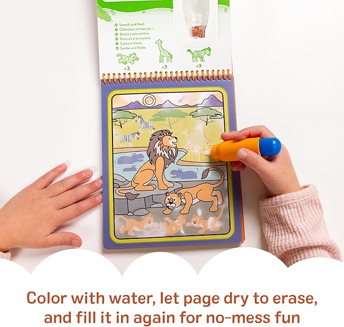 Melissa & Doug On The Go Water Wow! Reusable Water-Reveal Activity Pad - Safari - FSC Certified