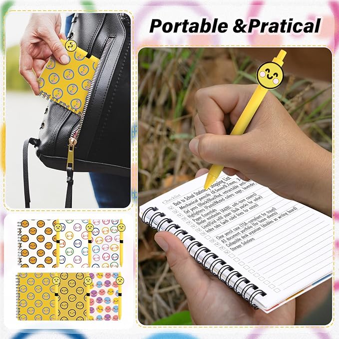 48 Pcs Inspirational Notebooks Bulk Coworker Positive Spiral Notebook Party Favors A6 Journal with Ballpoint Pen Classroom Office Appreciation Gift