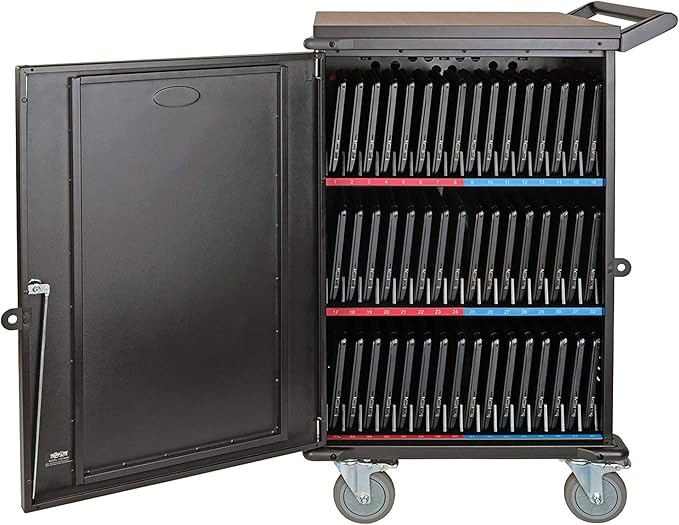 Tripp Lite 48-Port AC Mobile Charging Cart Storage Station for Chromebooks, iPads, Laptops, Tablets, Black (CSC48AC)