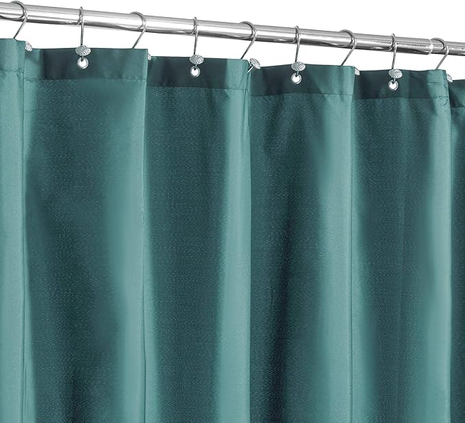 N&Y HOME Fabric Shower Curtain or Liner with Magnets- Hotel Quality, Machine Washable, Water Repellent - Teal, 72x72
