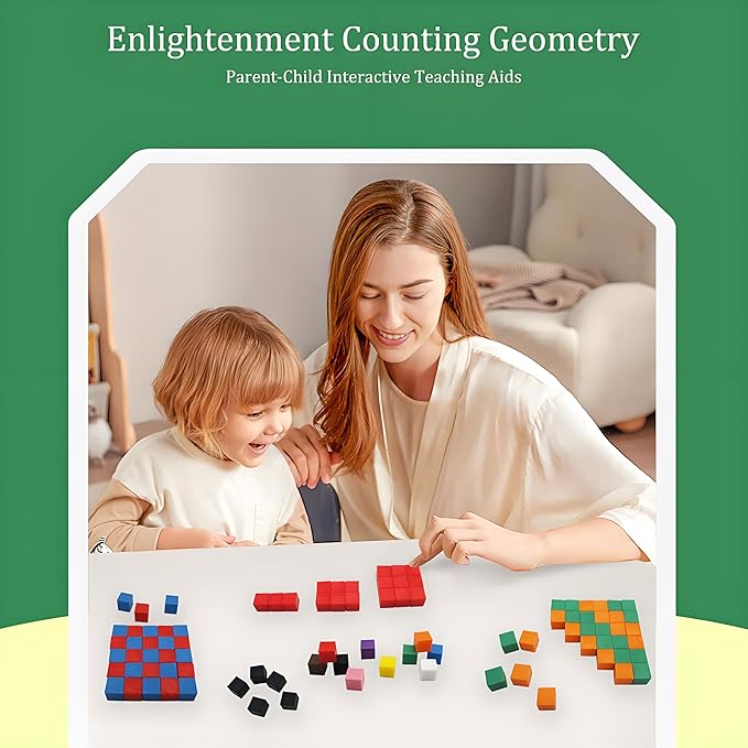 Geometric Solids 300 Pcs,Math Counting Cube,Plastic Color Sorting Stacking Blocks for Kids