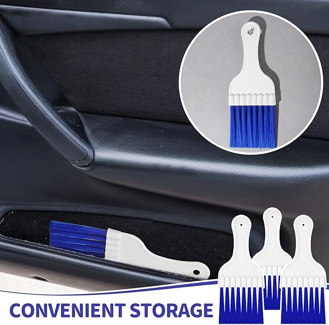 Boao 16 Packs Coil Brush Air Conditioner Condenser Refrigerator Cleaning HVAC Coil Cleaner Small Plastic Whisk Brush (Blue)