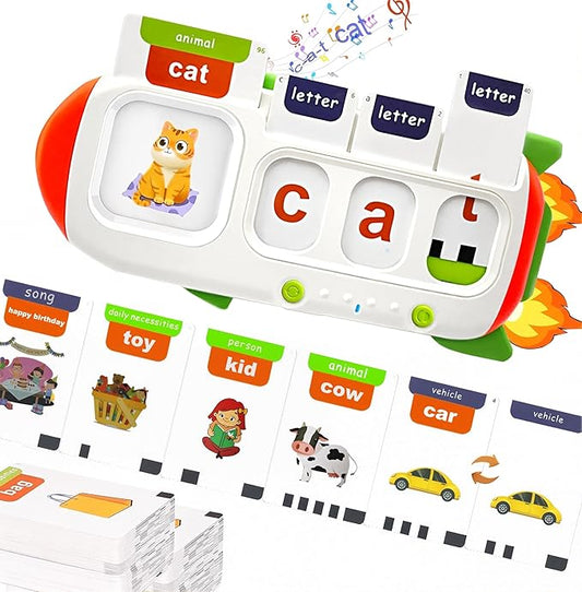 Talking Flash Cards for Toddlers 2-8,Montessori Toys for Autism,107 Sight Words,Alphabet CVC Learning Toy,Speak and Spell Phonics Games for Kindergarten,Educational Birthday Gift for Kids