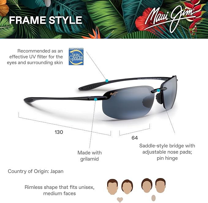 Maui Jim Polarized Men's and Women's Hookipa Rimless Reading Sunglasses
