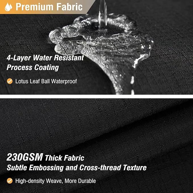 BTTN Extra Wide Shower Curtain - 108x72 Inch Linen Textured Waterproof Fabric Shower Curtain Set with 18 Plastic Hooks, Large Modern Neutral Decorative Shower Curtains for Bathroom and Bathtub - Black