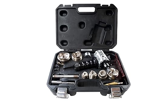 Southwire Knockout Punch Driver Kit - Fast, Accurate Hole Cuts with Cordless Drill - Removable Draw Studs - No Hydraulics - Compact Aluminum Design - 1/2-Inch to 2-Inch Set with Drive Unit