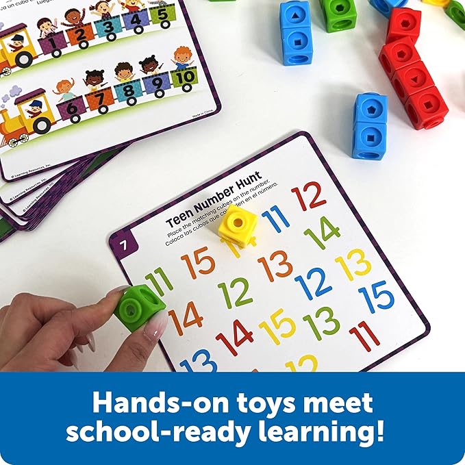 Learning Resources Skillbuilders Numbers Learning Kit - Math Manipulatives, Linking Cubes, Homeschool Supplies, Preschool Classroom Must Haves, Toddler Activities