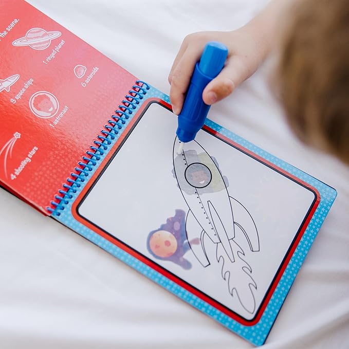 Melissa & Doug On The Go Water Wow! Reusable Mess-Free Water-Reveal Activity Pad – Space
