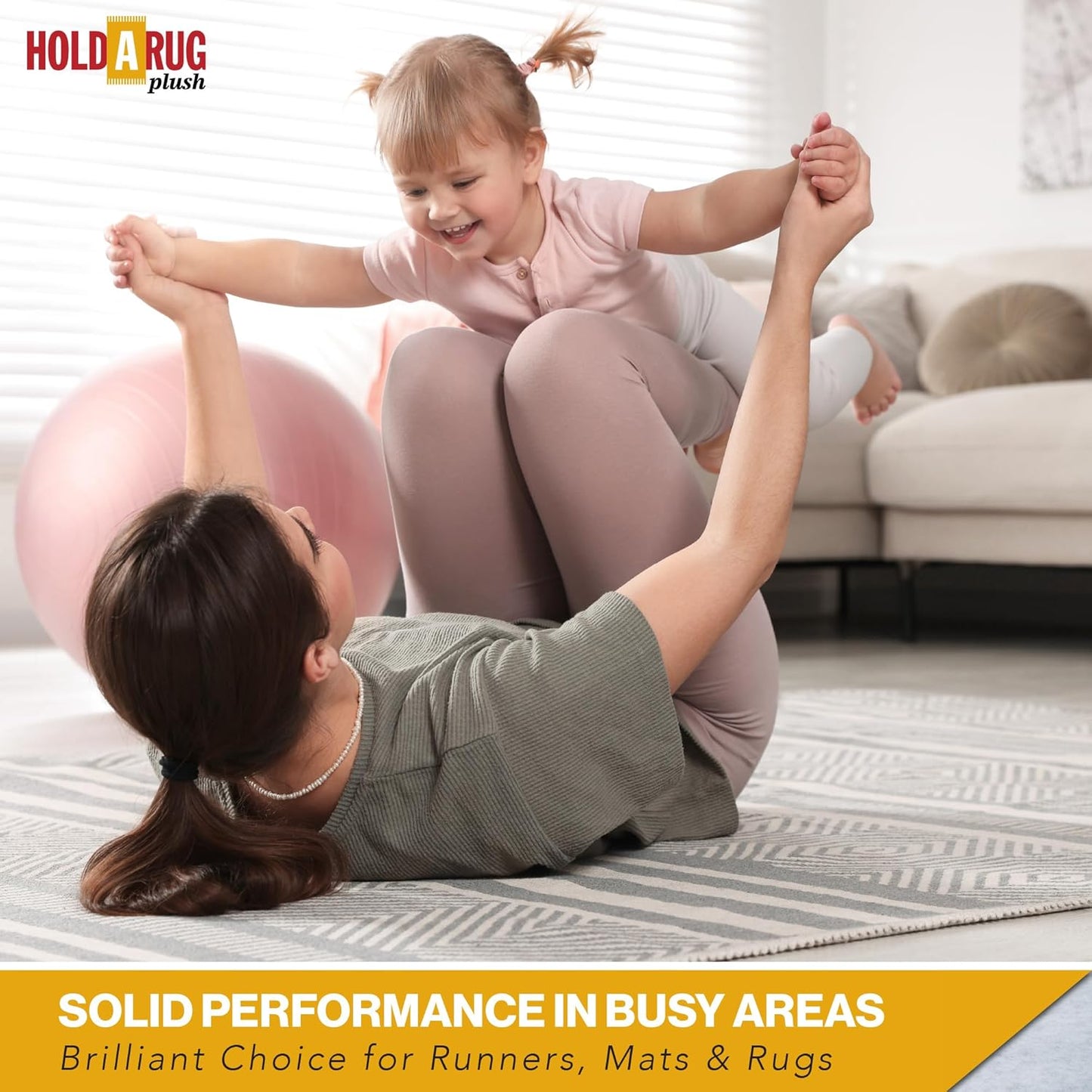 Hold-a-Rug Plush 2' x 8' Nonskid, Nonslip Rug Pad, Reversible Gripper, ¼ Thick, Safe for All Floors and Carpet, Keep Area Rugs Secure
