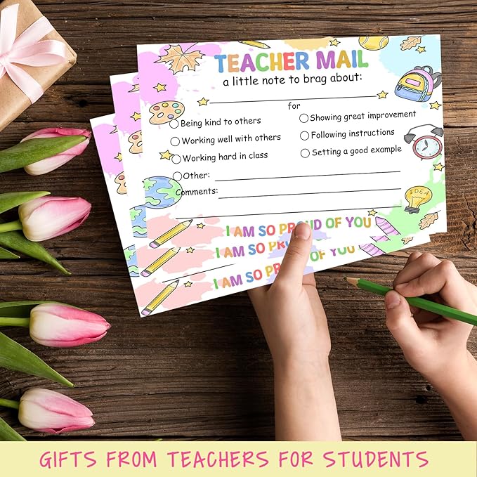 50PCS Teacher Mail Notices to Parents, Teacher Classroom Supplies, Mailing Letters, Positive Notices from Teachers to Parents