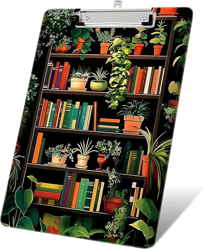 Plastic A4 Clipboards, Cute Fashion Clipboard Decorative, 12.2" x 8.7" Standard A4 Size Clipboards, Plastic Acrylic Clipboard for Teacher, Social Worker, Students,Women, Office Supplies(Plants)