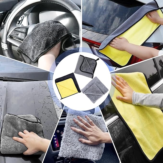 Premium Car Cleaning Kit with Bag - Professional Car Washing & Car Detailing Set, Includes Car Wash Mitts, A Game-Changing Microfibre Drying Towel, Waffle Cloths & Trio Of Brushes For A Deep Clean