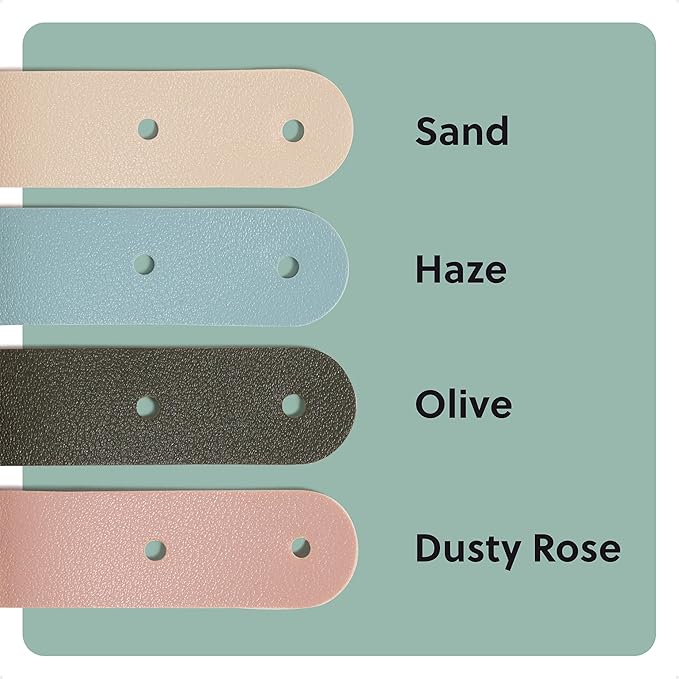 U Brands Vegan Leather Cord Straps, Set of 4 Cable Ties, Cable Management, Office Desk Accessories, Office Supplies, Assorted Colors