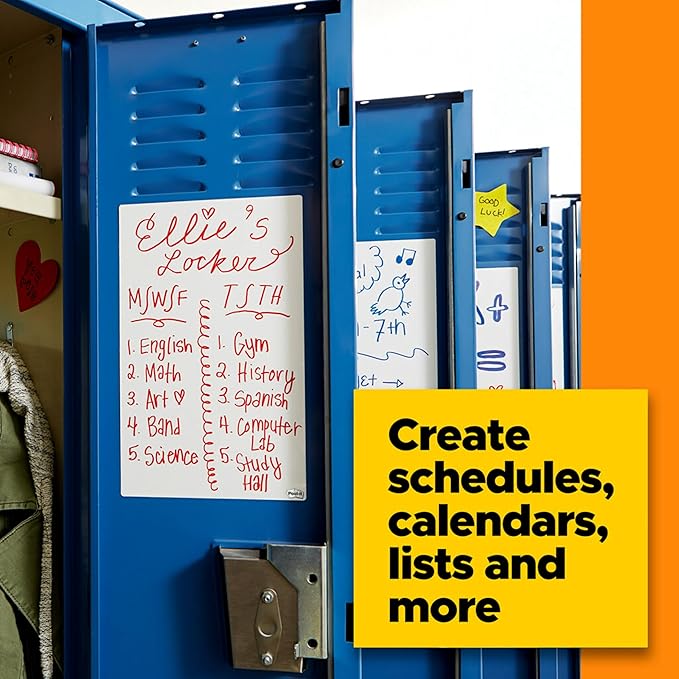 Post-it Dry Erase Sheets, 7 in x 11.3 in, 3 Sheets, Sticks Securely and Removes Cleanly (DEFSHEETS-3PK)