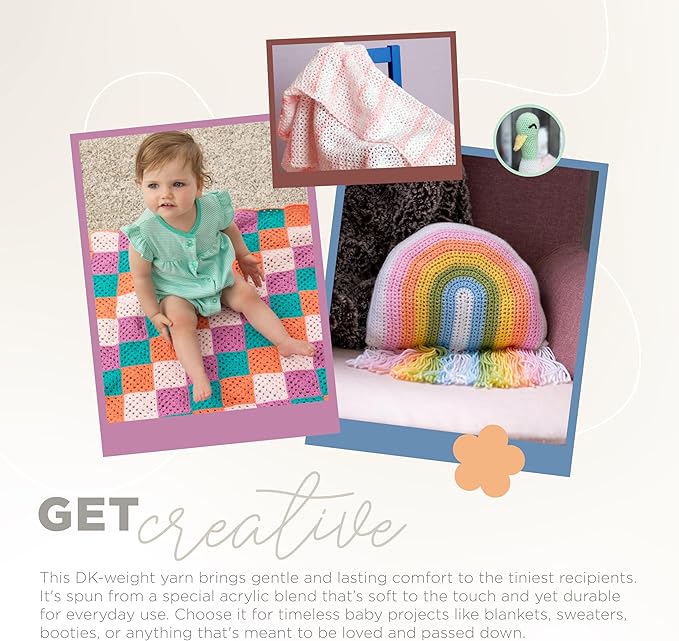 (1 Skein) Lion Brand Yarn Babysoft Baby Yarn Yarn, Parfait Print