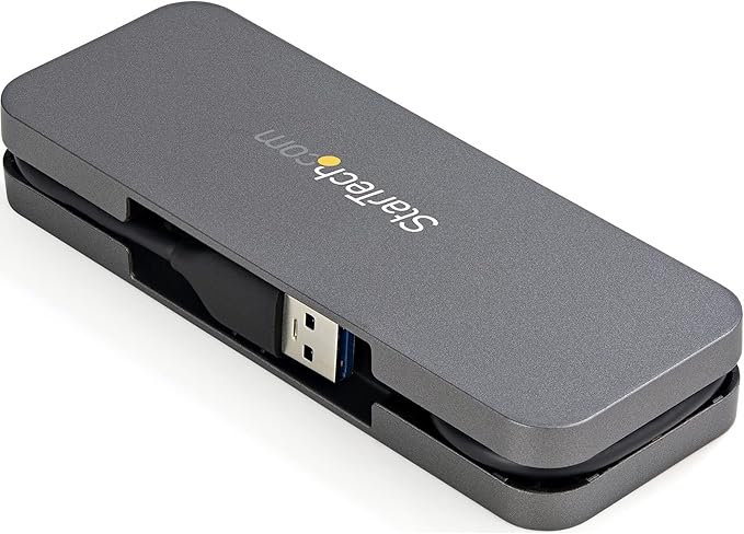 StarTech.com 4 Port USB 3.0 Hub - USB-A to 4X USB-A - SuperSpeed 5Gbps Portable USB 3.1 Gen 1 Type-A Hub - USB Bus Powered - Laptop/Desktop USB Hub with Long Cable 11" & Cable Management (HB30AM4AB)