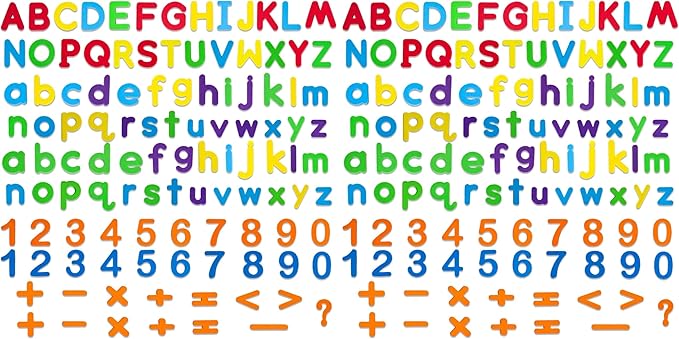 LovesTown Magnetic Letters and Numbers Set for Kids, Educational Alphabet Learning Magnets, Colorful Refrigerator Toy, 112 PCS (Pack of 2)