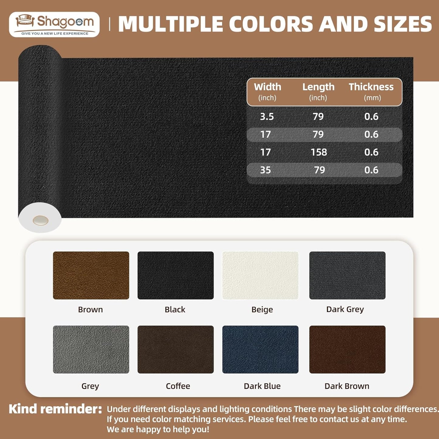 Suede Repair Patch, 35X79 Inch Fabric Large Repair Tape, Self-Adhesive Patches for Furniture, Sofa, Car Interior, Shoes, Hand Bag, Clothing (Coffee, 35X79 Inch)