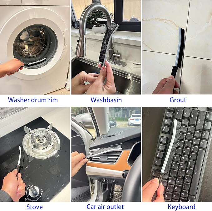 Dryer Vent Cleaner Kit, 3-Size Flexible Dryer Vent Brush Set with 2 Crevice Brushes, 17" 28" 47" Lint Trap Cleaning Tool for Dryer Vents, Refrigerator Coils, Radiator & Home Cleaning Essentials