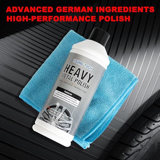 Metal Polish (16oz) & Chrome & Aluminum & Stainless Steel Polish, Multi Purpose Polish, Cleaner, Restorer and Protectant Compound for Metal Chrome Aluminum and Stainless Steel