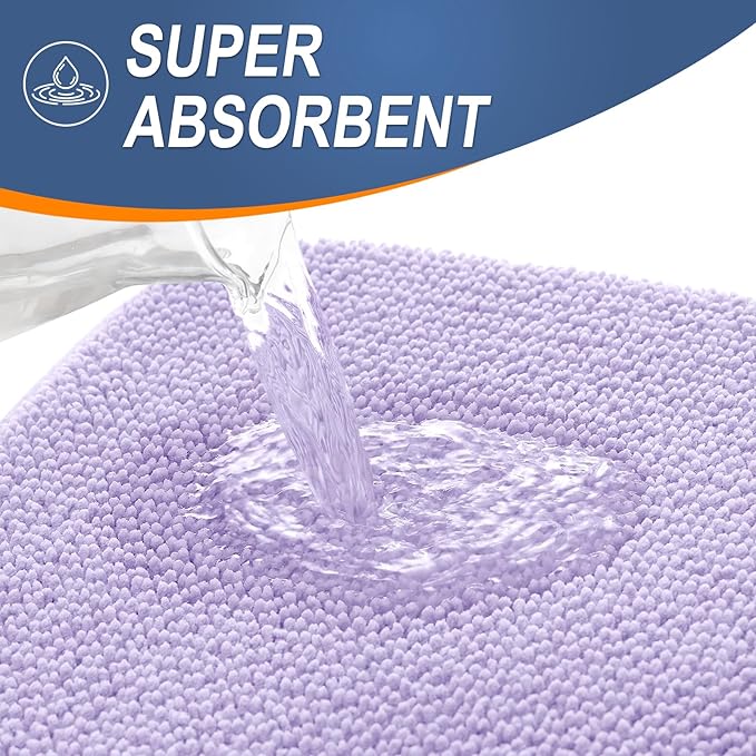 OLANLY Thick Memory Foam Bath Mat Rug 44x24, Extra Soft Absorbent Bathroom Rug, Quick Dry Bath Mats, Non-Slip, Machine Washable Carpet for Bathroom, Tub and Shower, Home Decor Accessories, Lavender