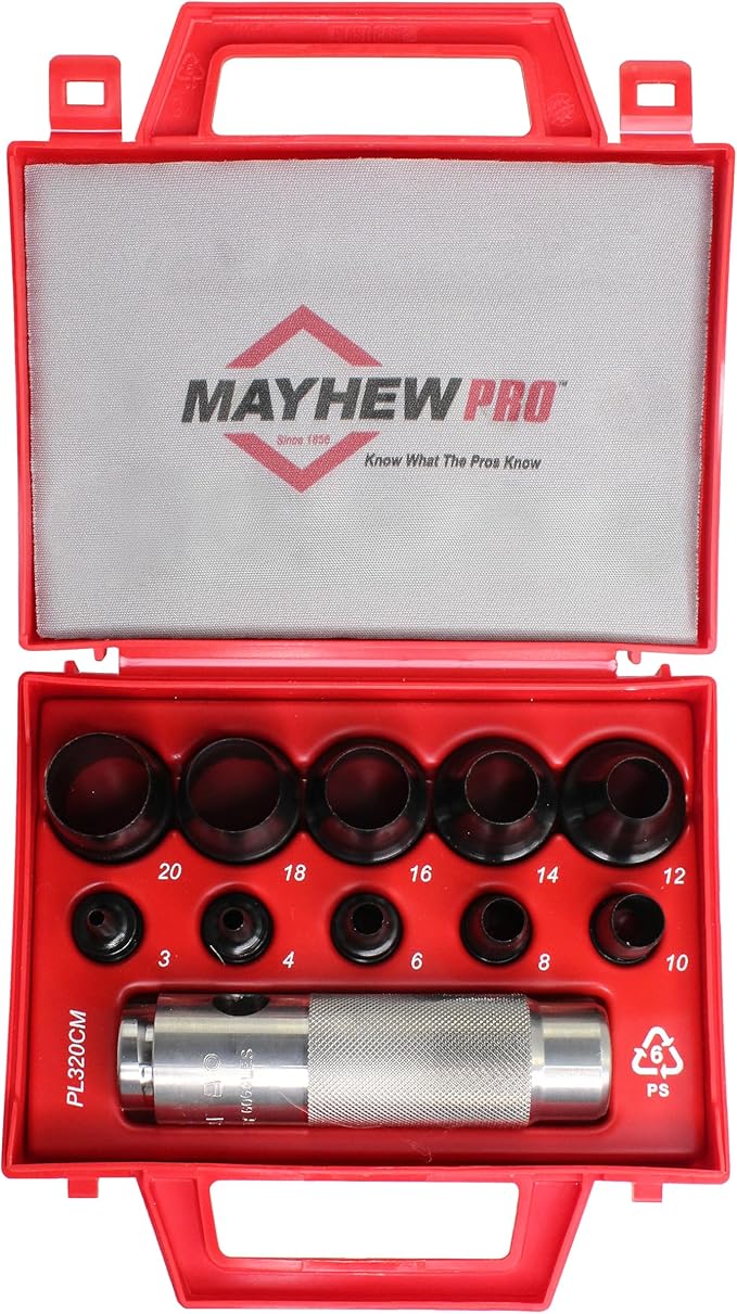 Mayhew Tools 66010 Hollow Punch, 11-Piece Set, Black