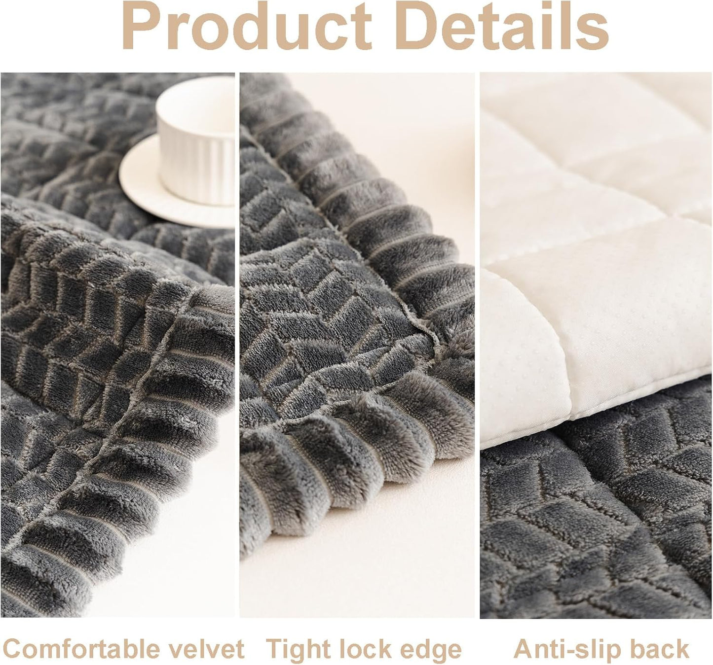 Mivnue Pet Couch Cover Protector Sofa Covers for Pets Washable Non Slip Couches and Sofas Dog Mat (Dark Grey, 27.6" x 70.9")