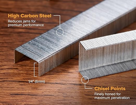 Bostitch Office Premium Standard Staples, 1/4" Length, High-Carbon Steel, 5000 Per Box, 5-Pack