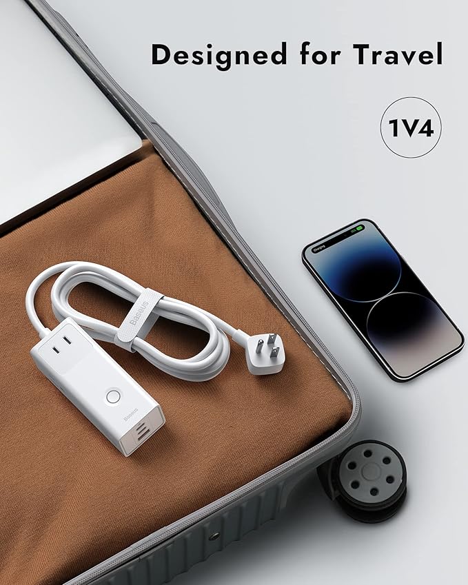 Baseus Power Strip Surge Protector 1200J - PD40W USB C Charger Extension Cord with 3 AC Outlets & 3 USB Port Fast Charging Charging Station for Office Dorm Room Home