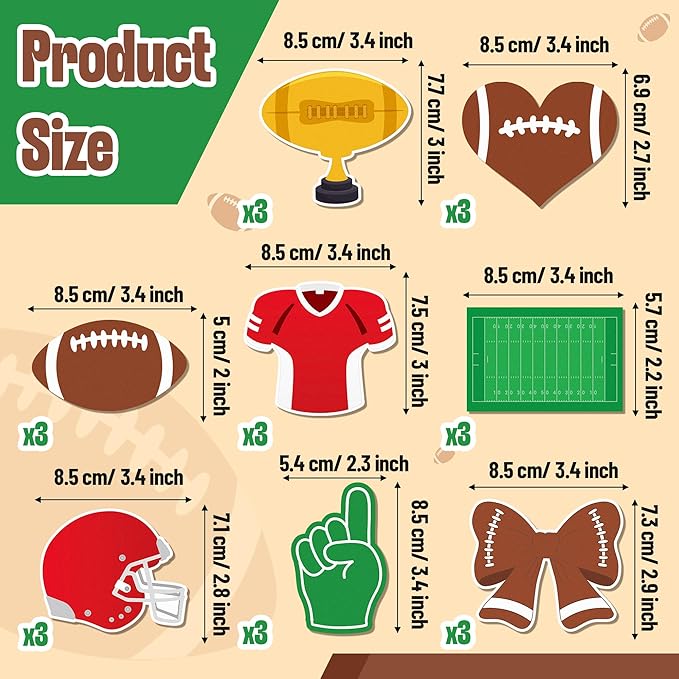 Football Sticky Note Pads - Football Game Day Bright Colors Super Sticky Note Pads Ribbons Ballpoint Pens Sticking Power Page Markers Strong Adhesive Semester School Supplies Clean Removal