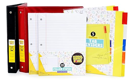 School Supply Boxes | Artistic Case (4 Boxes) | Back to School Essentials Kit for Students & Teachers | Includes Dry Erase Pocket Folders, Coloring Products, & Glue Products