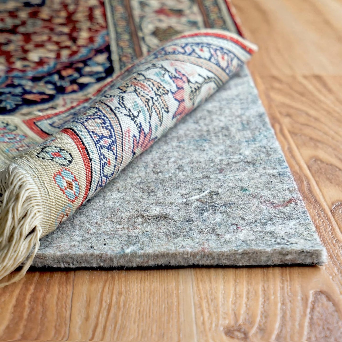 RUGPADUSA - Dual Surface - 8' Square - 1/4" Thick - Felt + Rubber - Non-Slip Backing Rug Pad - Safe for All Floors