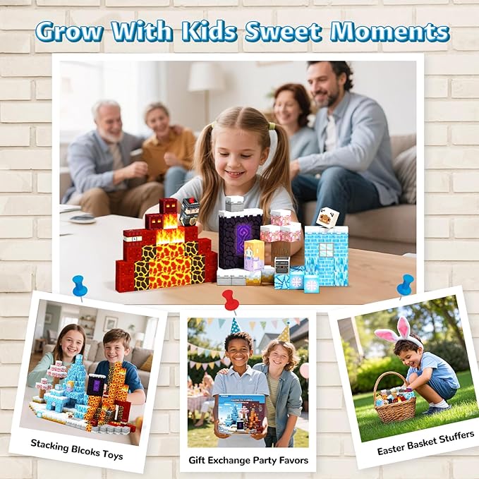 Magnetic Blocks, Magnetic Tiles Building Blocks, Easter Gifts for Kids,Magnet Cubes Kids Toys, Creative Travel Toys for 3-5 4-6 5-7 6-8 Year Old Boys Girls, Christmas Birthday Gifts for Children