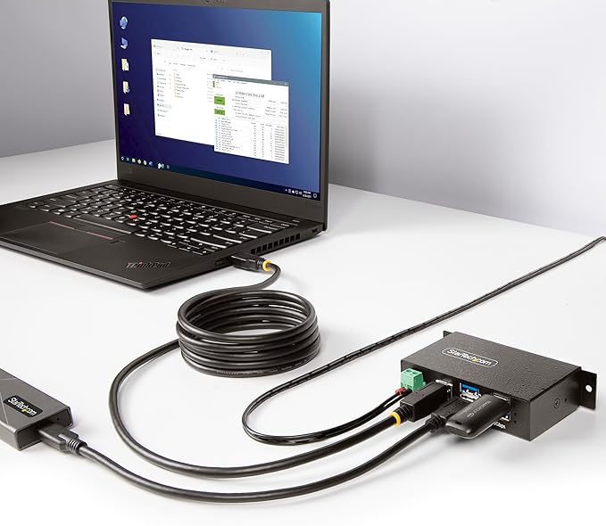 StarTech.com 4-Port Managed USB Hub with 4X USB-A, Heavy Duty with Metal Industrial Housing, ESD & Surge Protection, Wall/Desk/Din-Rail Mountable, USB 3.0/3.1/3.2 Gen 1 5Gbps, TAA