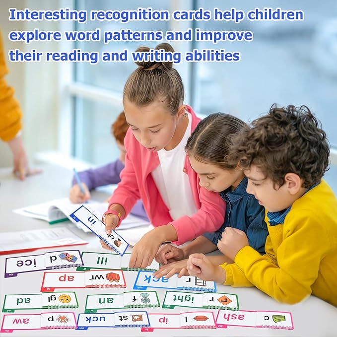 30 Read and Rhyme Flip Books for Kids, Word Family Phonics Flash Cards for Toddlers, Kindergarten & Homeschool Preschool Learning Activities, Sight Words Games for Ages 3+
