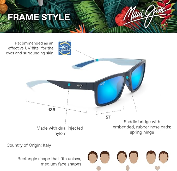 Maui Jim Polarized Men's and Women's The Flats Rectangular Sunglasses
