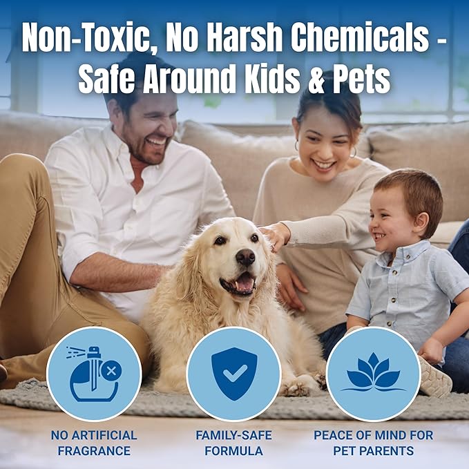 Carpet Cleaner and Deodorizer for Pets - Stain and Odor Treatment | Neutralizes Urine Stains and Eliminates Smell & Residue, Made in The USA - Biocelan Pet by Harvest and Home - 16oz
