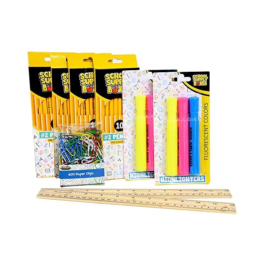 School Supply Boxes Mega Back to School Bundle | Case (2 Boxes) - 474 Pieces per Box Back to School Essentials | Includes ALL of Your Back to School Needs